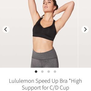 Lululemon NWT Speed Up Bra Size 10 High Support
